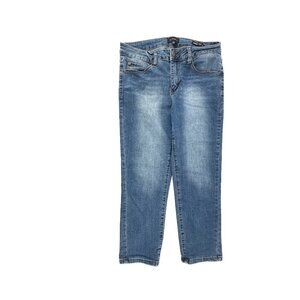 Tahari Hannah Mid Rise Capri Women's size 6 Dark Wash Blue Denim jeans